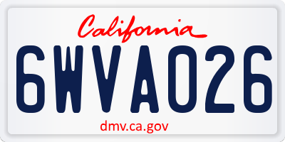 CA license plate 6WVA026