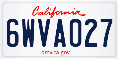 CA license plate 6WVA027