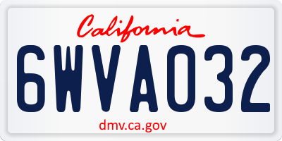 CA license plate 6WVA032