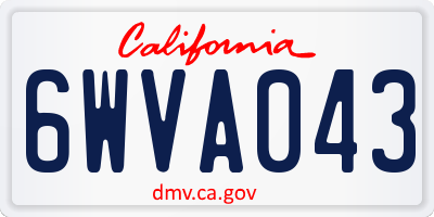 CA license plate 6WVA043