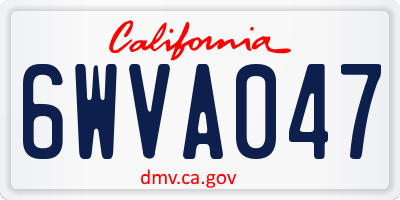 CA license plate 6WVA047