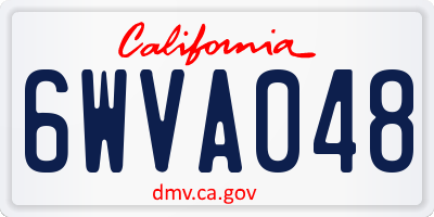 CA license plate 6WVA048
