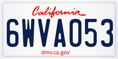 CA license plate 6WVA053