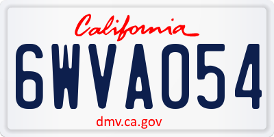CA license plate 6WVA054