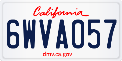 CA license plate 6WVA057