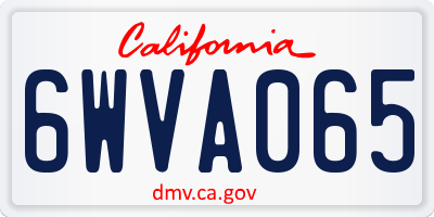 CA license plate 6WVA065