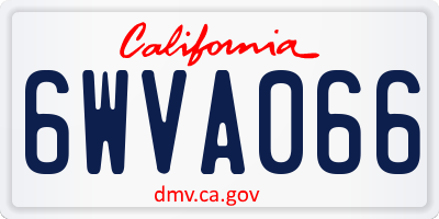 CA license plate 6WVA066