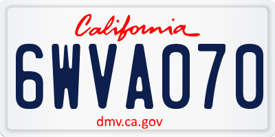 CA license plate 6WVA070