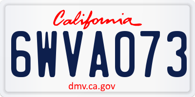 CA license plate 6WVA073