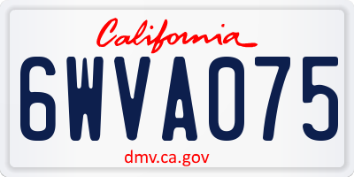 CA license plate 6WVA075