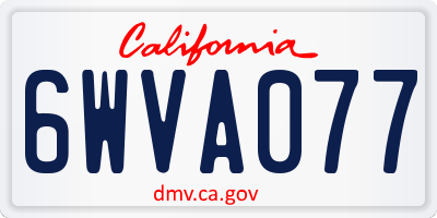 CA license plate 6WVA077
