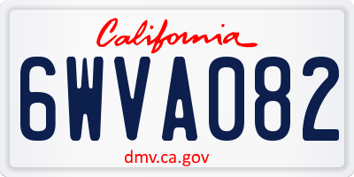 CA license plate 6WVA082