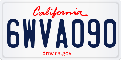 CA license plate 6WVA090