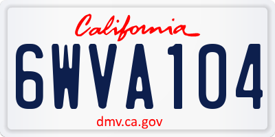 CA license plate 6WVA104