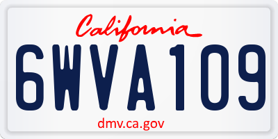 CA license plate 6WVA109