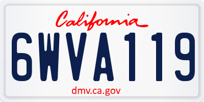CA license plate 6WVA119