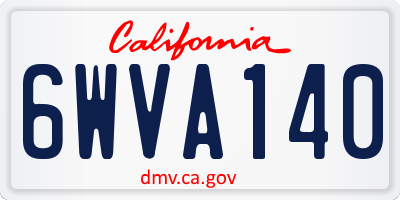 CA license plate 6WVA140