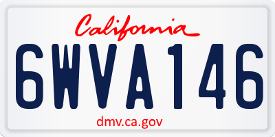 CA license plate 6WVA146