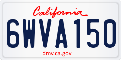 CA license plate 6WVA150