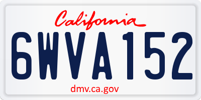 CA license plate 6WVA152