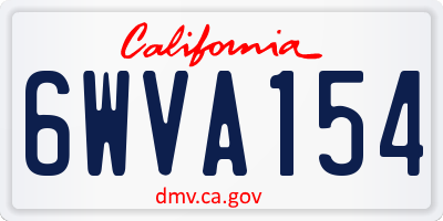 CA license plate 6WVA154