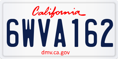 CA license plate 6WVA162