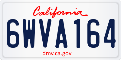 CA license plate 6WVA164