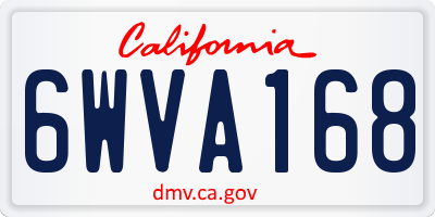CA license plate 6WVA168