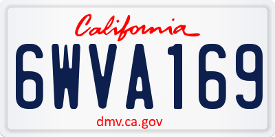 CA license plate 6WVA169