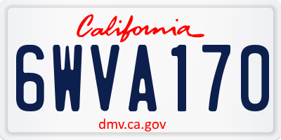 CA license plate 6WVA170