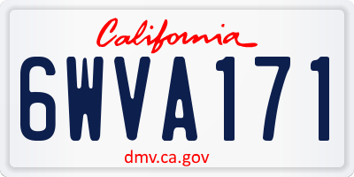 CA license plate 6WVA171