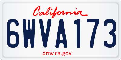 CA license plate 6WVA173