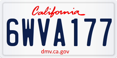 CA license plate 6WVA177