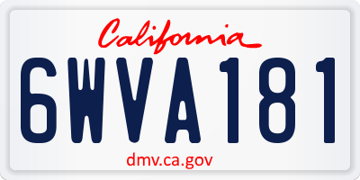 CA license plate 6WVA181