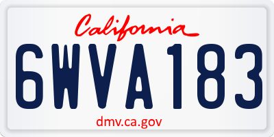 CA license plate 6WVA183