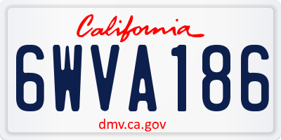 CA license plate 6WVA186
