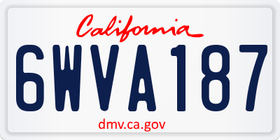 CA license plate 6WVA187