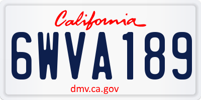 CA license plate 6WVA189