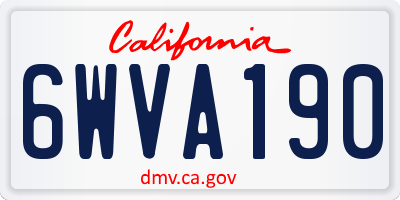 CA license plate 6WVA190