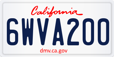 CA license plate 6WVA200