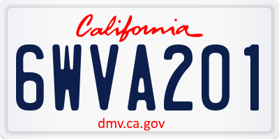 CA license plate 6WVA201