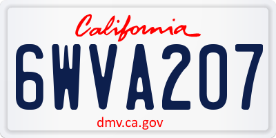CA license plate 6WVA207