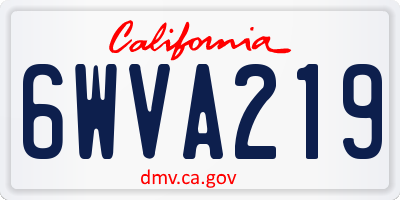 CA license plate 6WVA219