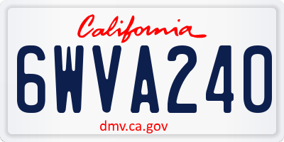 CA license plate 6WVA240