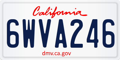 CA license plate 6WVA246