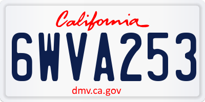 CA license plate 6WVA253