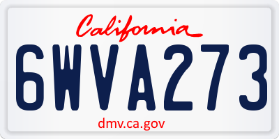 CA license plate 6WVA273