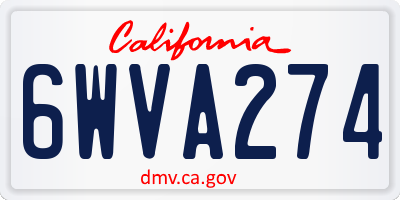 CA license plate 6WVA274