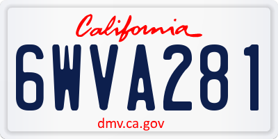 CA license plate 6WVA281