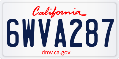 CA license plate 6WVA287